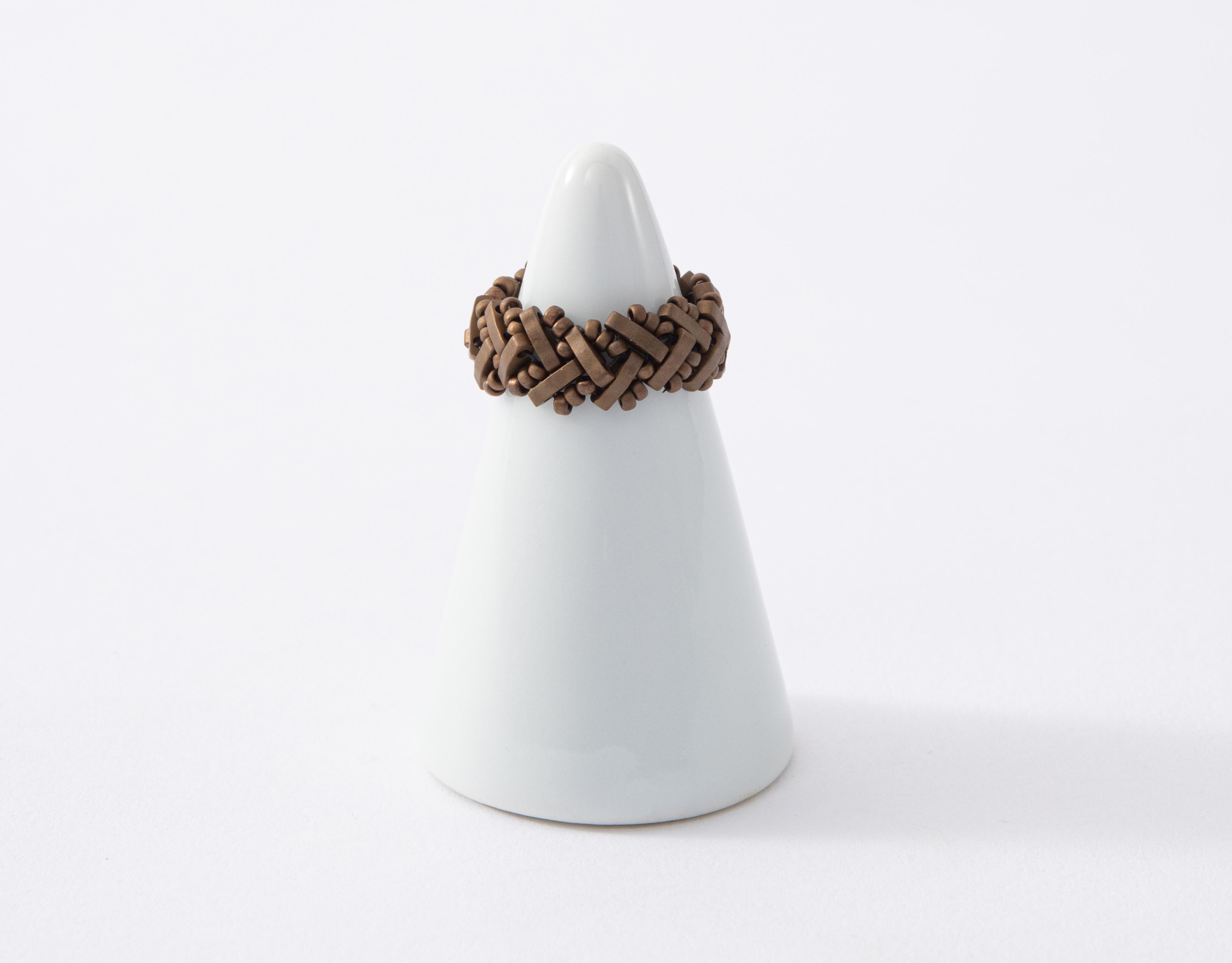 ブロンズスクエアビーズブレスレットリングTypeB（兆し007-RNG）兆しシリーズ